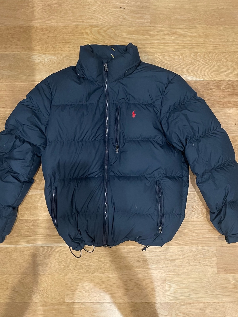 Polo Ralph Lauren Puffer Jacket Performance Size Large Navy Blue Good Condition